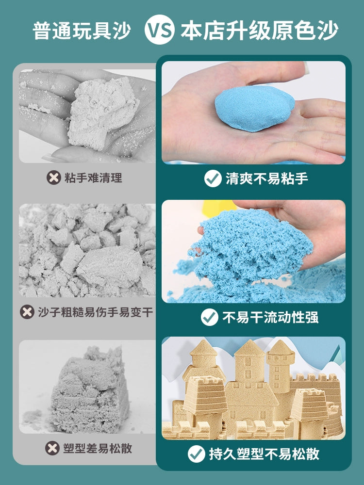 Children's indoor play sand toys, space sand table building blocks, baby safety non-sticky sand set by My Store