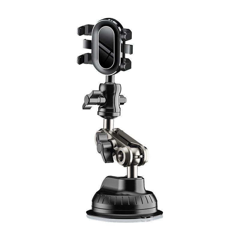 Car mobile phone holder for shooting car 2-in-1 powerful suction cup type multi-angle adjustment aluminum alloy clip bracket by My Store