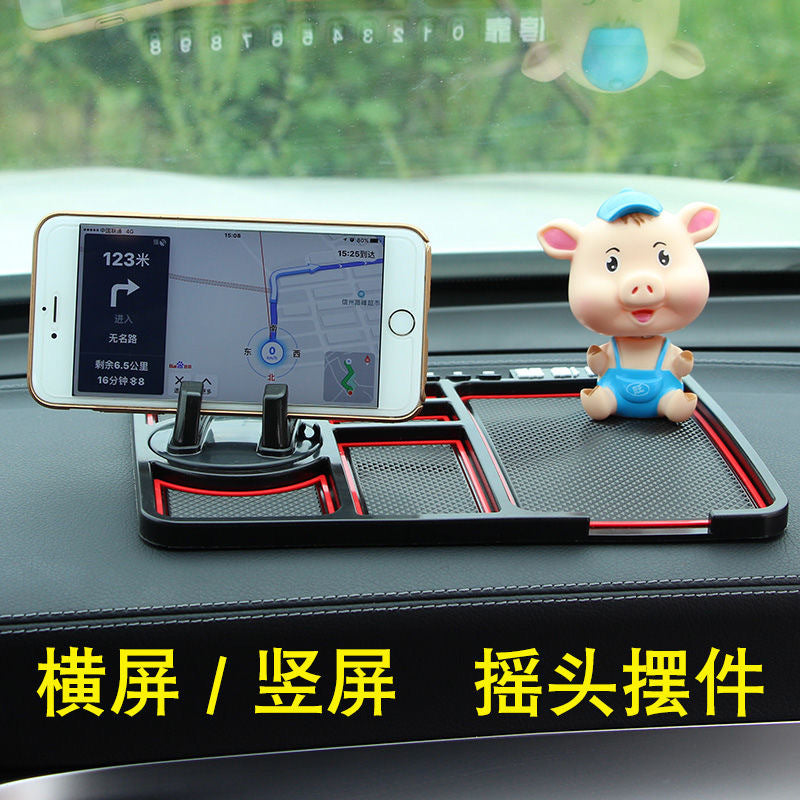 Car multi-function mobile phone holder, anti-slip mat, car navigation support frame, instrument panel, temporary parking sign four-in-one by My Store