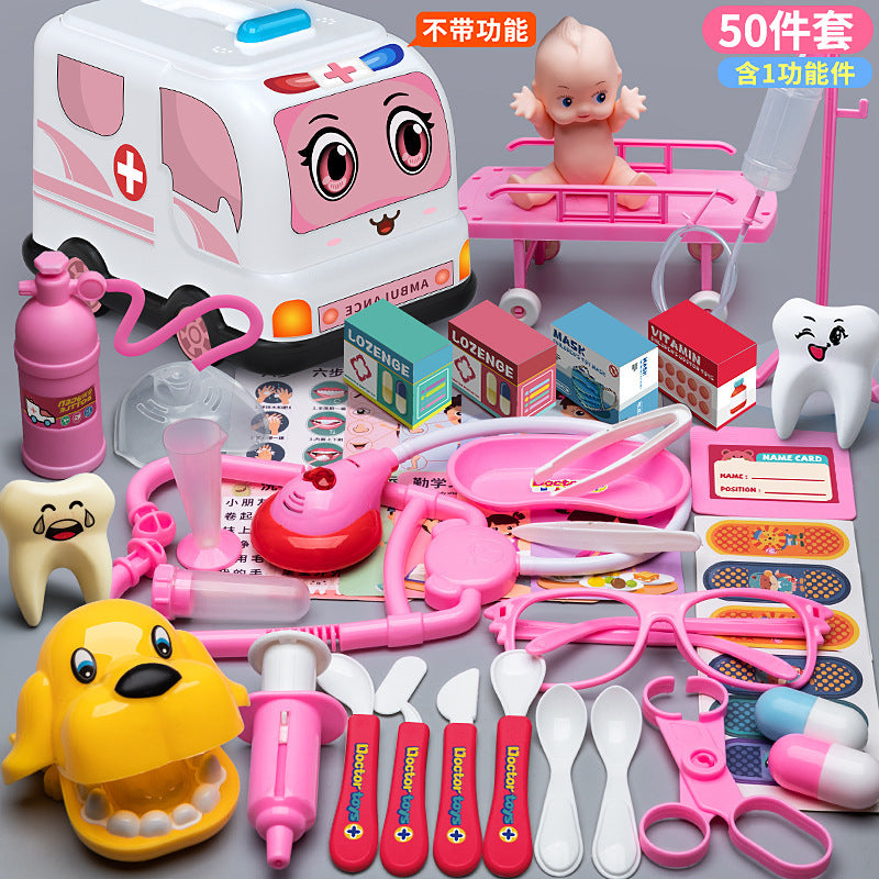 Kids Doctor Playset Tool Medical Box Boy Girl Play Home Nurse Injection Stethoscope Baby