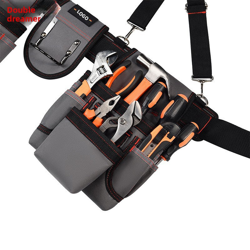 Heavy Duty Multi-Purpose Equipment Electrician's Strap Belt Combination Oxford Sturdy Wearable Shoulder Tool Bag by My Store