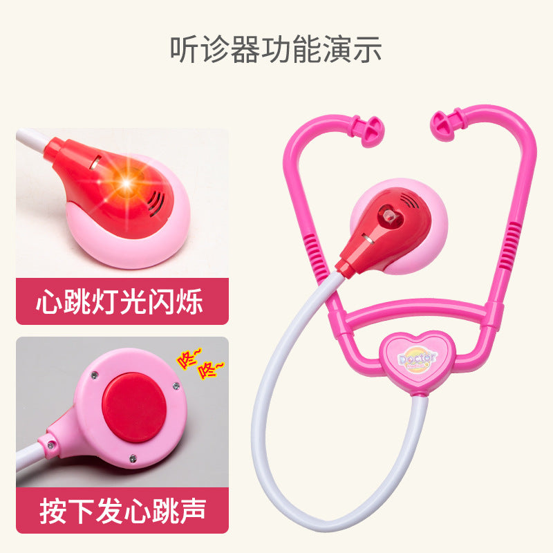 Kids doctor play house playset girls simulation nurse stethoscope injection baby medical toolbox