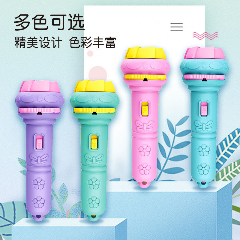 Cartoon children's projection flashlight, mini projector, baby early education toys, stalls, toys, gifts cross-border wholesale