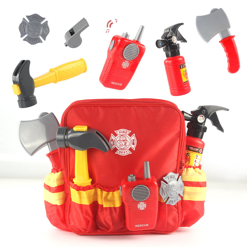 A generation of children's firefighters play suit fire backpack fire water gun summer beach water toys