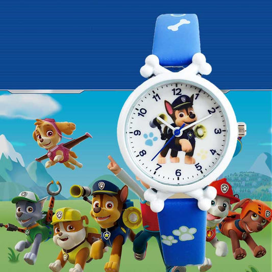 Children's belt watch boy girl electronic waterproof watch cartoon Wang Wang team primary school boys and girls quartz watch