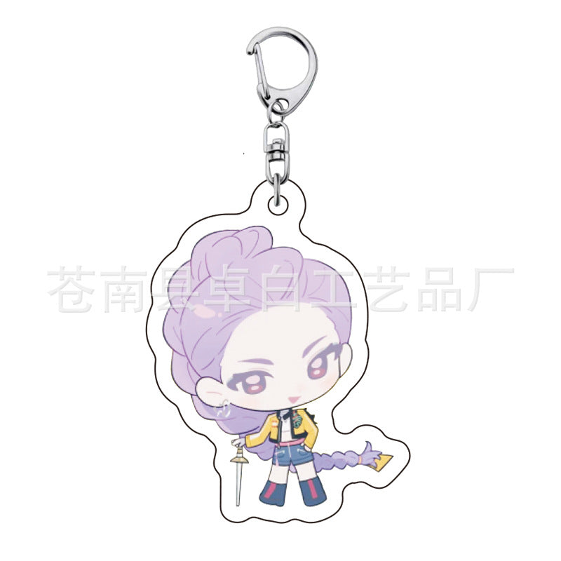 Kpop witch hunt group Rumi Zoe Mira Qin Yu peripheral cute acrylic keychain student school bag pendant