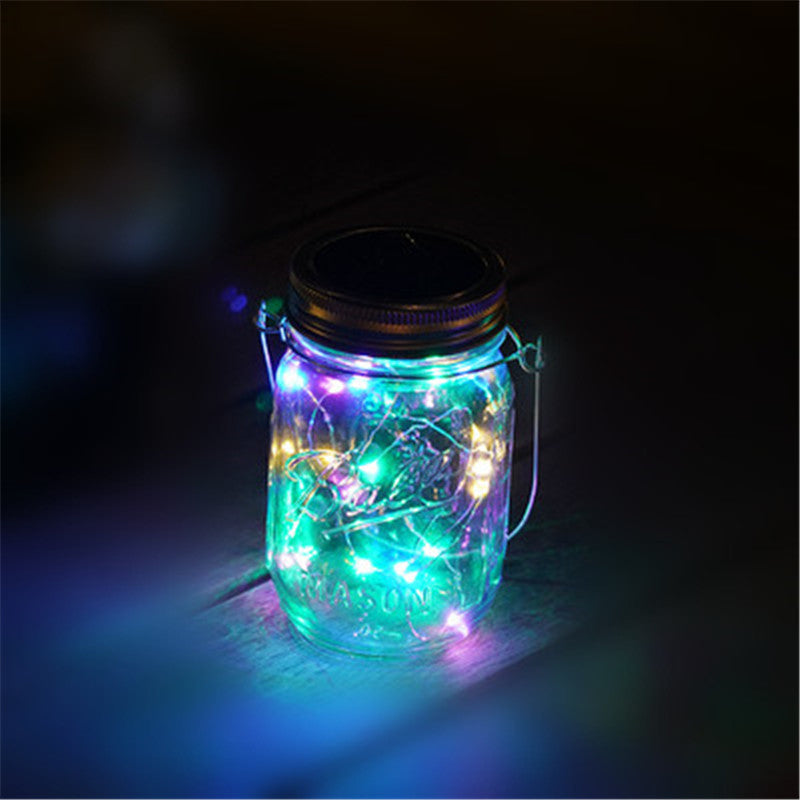 Solar Mason Bottle Light Outdoor Glass Light LED Firefly Creative Wishing Light Full of Stars Christmas Hanging Lights by My Store