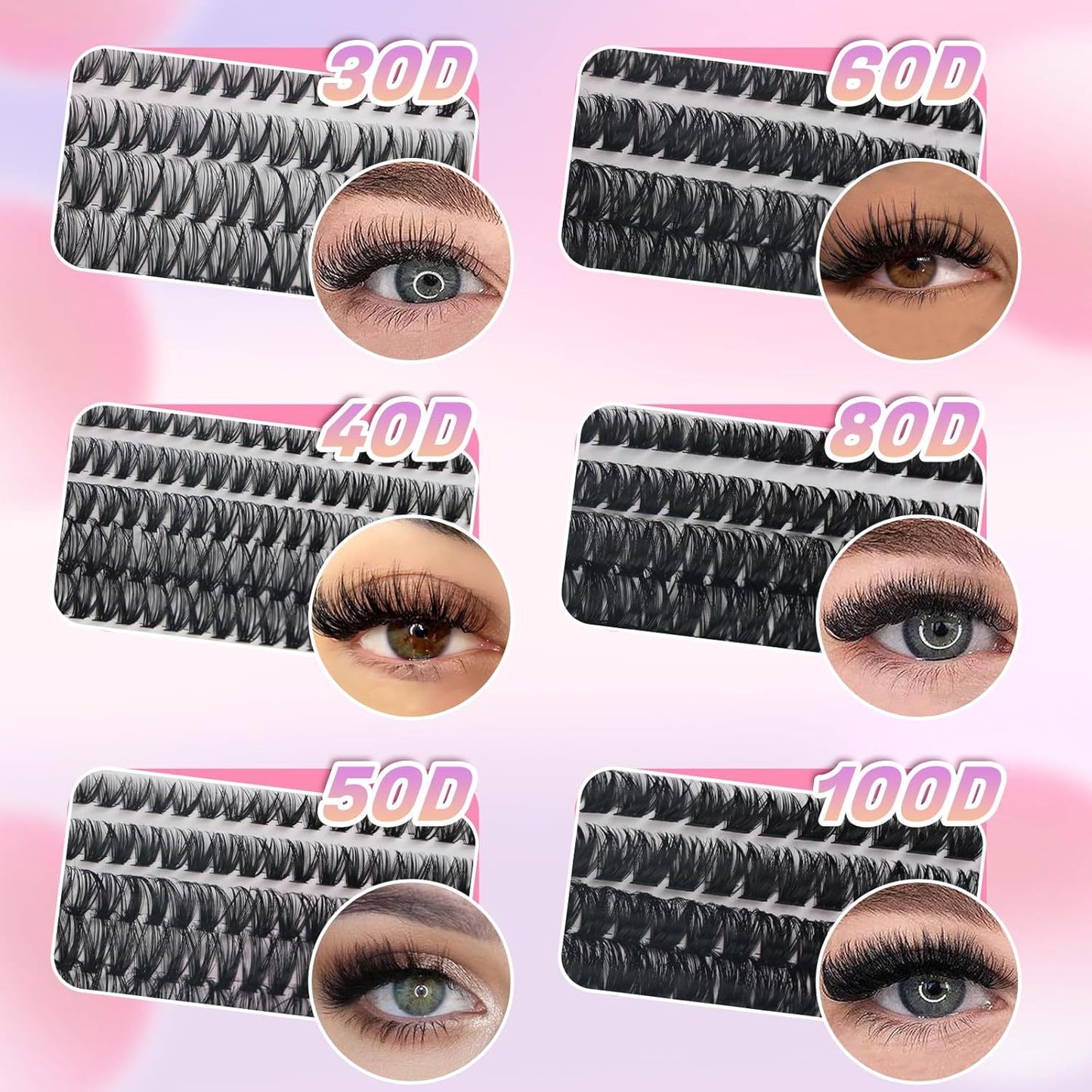 Cross-border 570 clusters DIY segmented false eyelashes European and American hair eyelashes book eyelashes natural D curled eyelashes