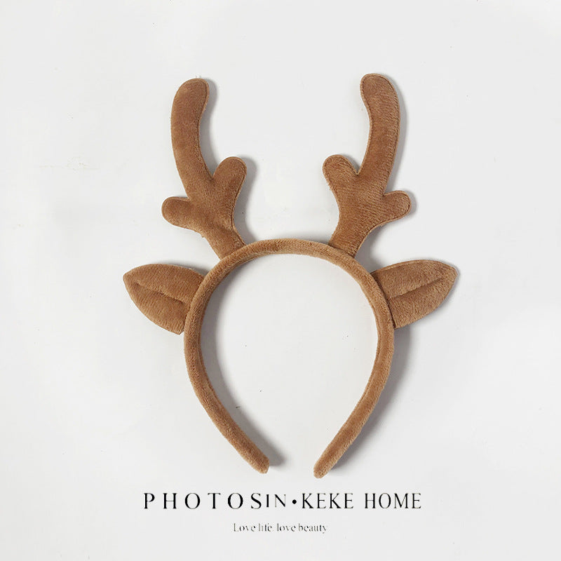 Christmas Dress Up Deer Antler Scrunchie Women Hairpin Cute Cartoon Elk Headband Adult Kids Activity Show Headwear