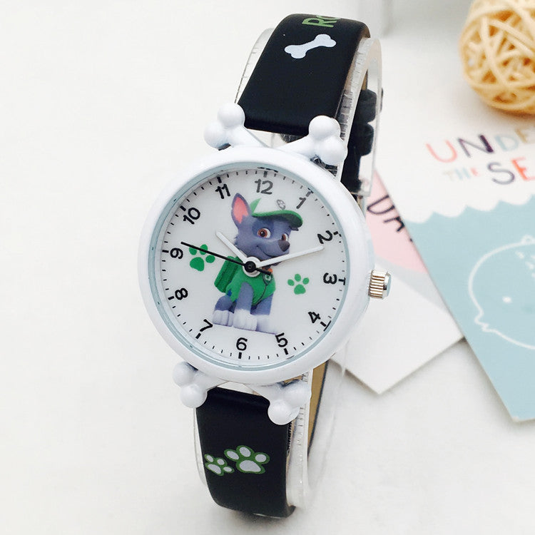 Children's belt watch boy girl electronic waterproof watch cartoon Wang Wang team primary school boys and girls quartz watch
