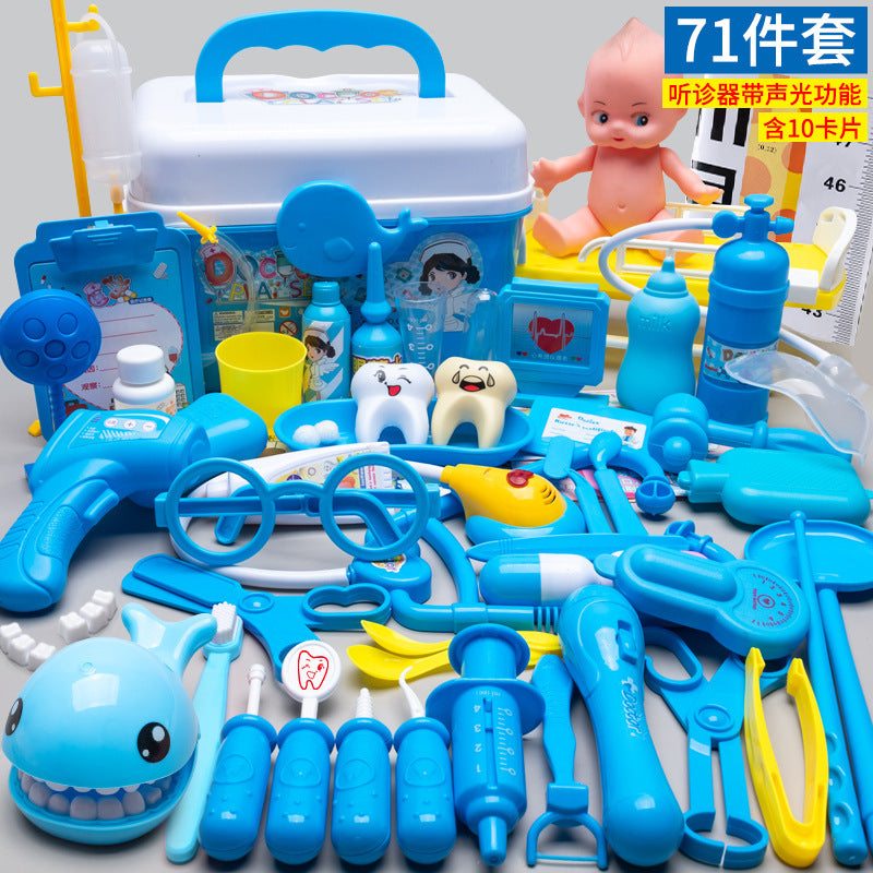Kids doctor play house playset girls simulation nurse stethoscope injection baby medical toolbox