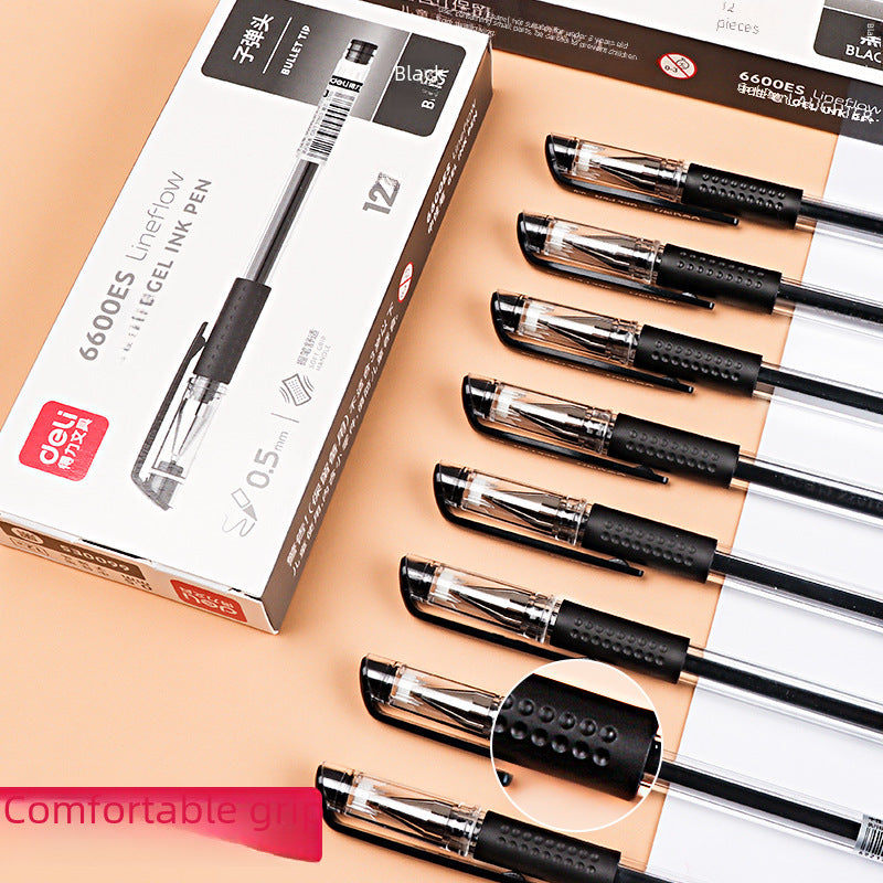 Deli gel pen 6600ES office pen carbon pen black water-based pen red pen stationery supplies wholesale by My Store