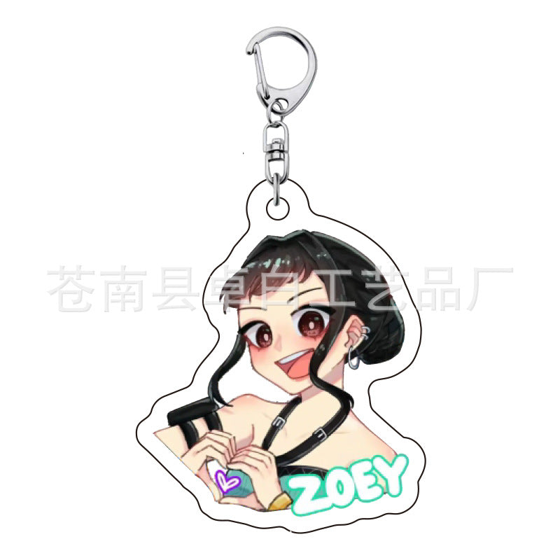 Kpop witch hunt group Rumi Zoe Mira Qin Yu peripheral cute acrylic keychain student school bag pendant