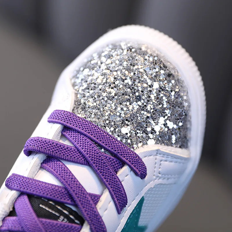 Kids Sneakers 2022 Spring Girls Fashion Glittering and Antiskid Children Chunky Sneakers Baby Shoes Casual Sport Running Sneaker by My Store