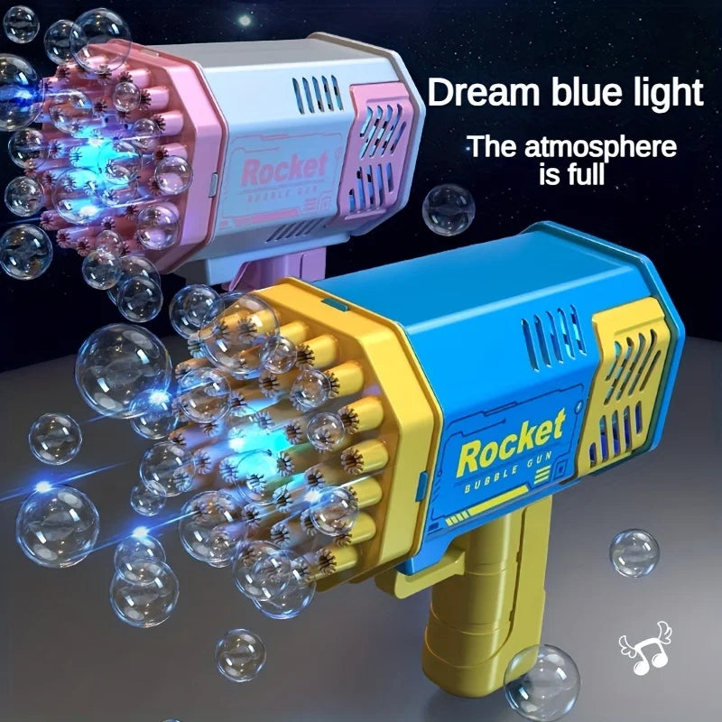 40 Hole Handheld Fully Automatic Space Light Bubble Machine Electric CHILDREN'S Toys without Battery without Bubble Water by My Store