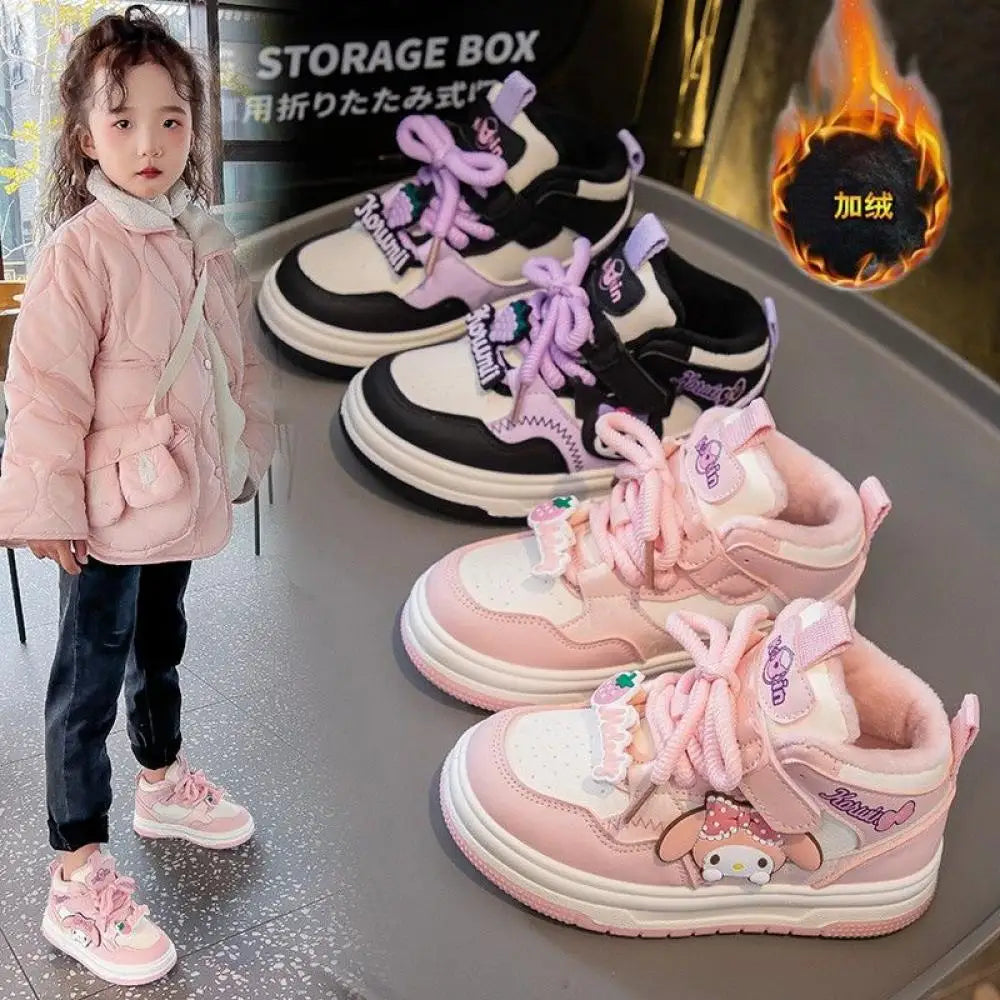 Sanrio Kuromi Girls Hot Selling Sneakers Anti-Slip Casual Shoes My Melody New Style Anime Sports Shoes High Top Kids Snow Boots by My Store