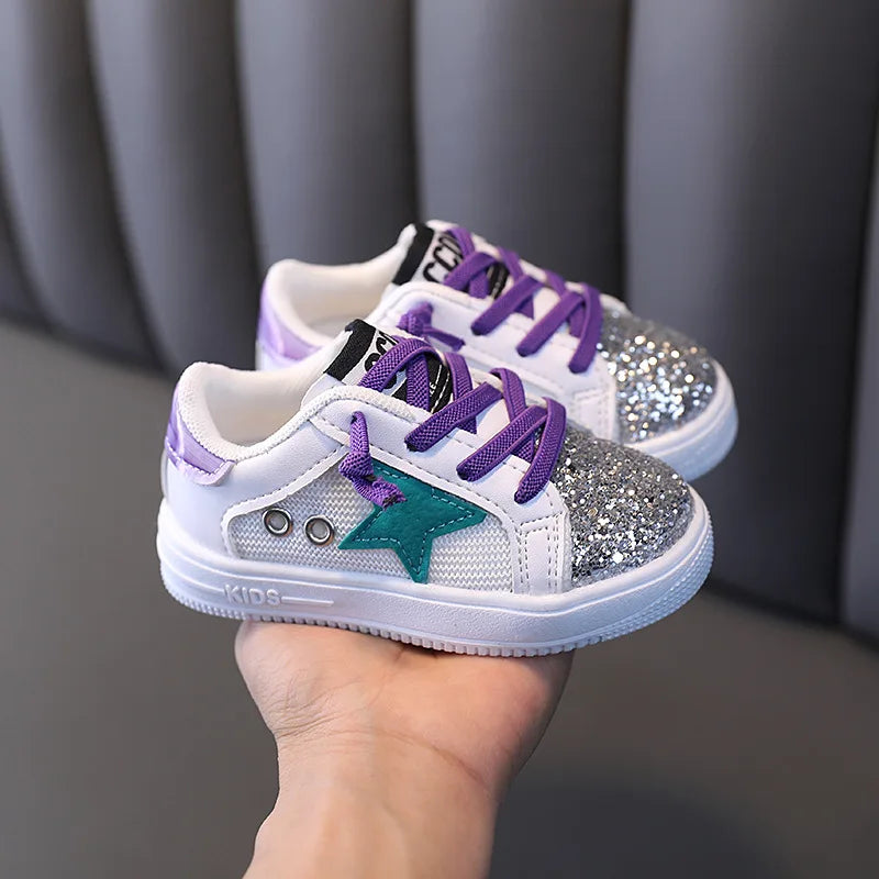 Kids Sneakers 2022 Spring Girls Fashion Glittering and Antiskid Children Chunky Sneakers Baby Shoes Casual Sport Running Sneaker by My Store