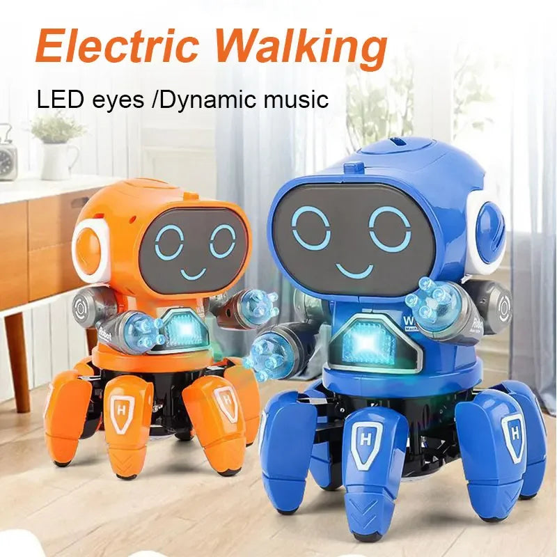 Kids Dance Robots Music LED 6 Claws Octopus Robot Birthday Gift Toys For Children Early Education Baby Toy Boys Girls by My Store