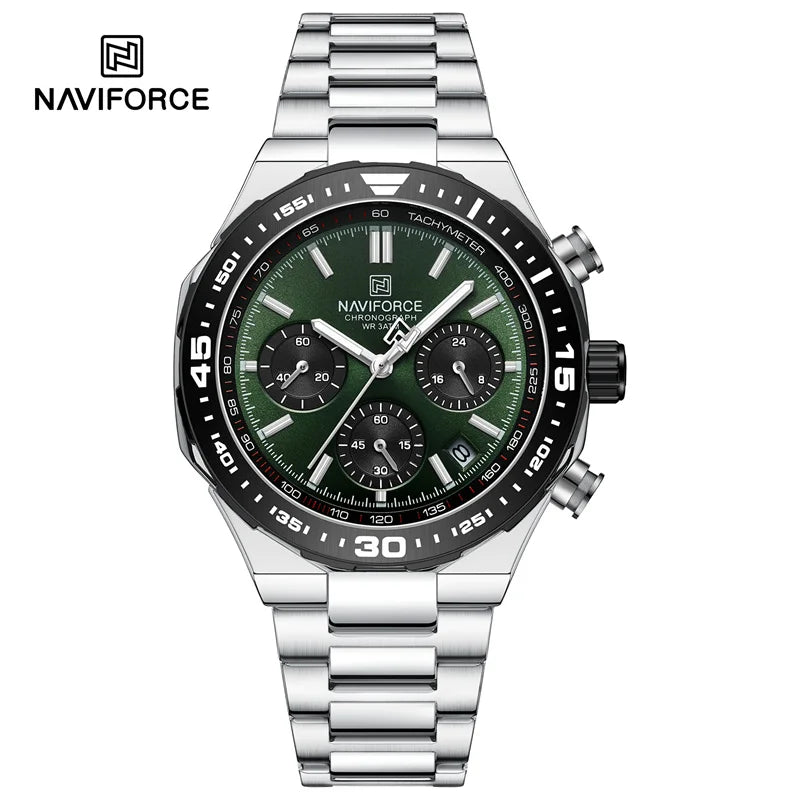 NAVIFORCE Fashion Watch For Men High Quality Luxury Stainless Steel Waterproof Classic Quartz Wristwatches Male Big Face Clock by My Store