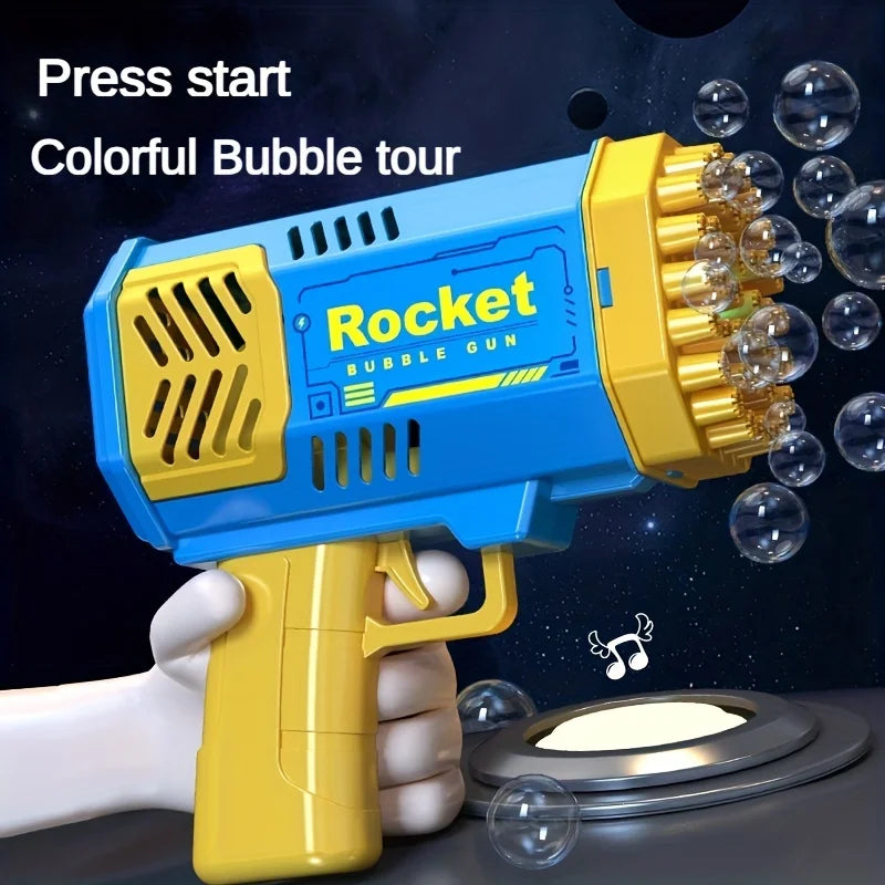 40 Hole Handheld Fully Automatic Space Light Bubble Machine Electric CHILDREN'S Toys without Battery without Bubble Water by My Store