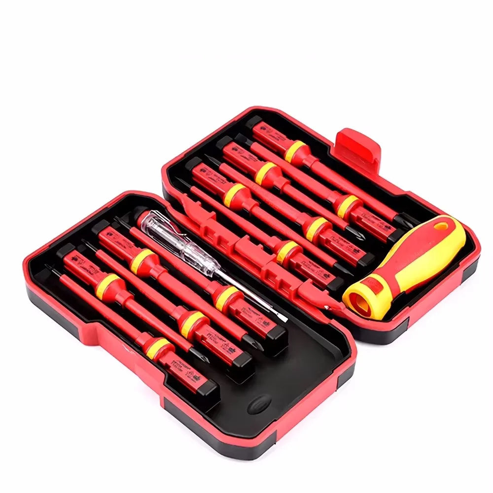 Electrician Repair Tools Kit 13pcs 1000V Changeable Insulated Screwdrivers Set with Magnetic Slotted Bits by My Store