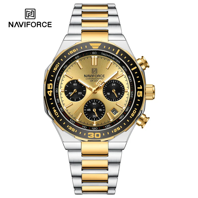 NAVIFORCE Fashion Watch For Men High Quality Luxury Stainless Steel Waterproof Classic Quartz Wristwatches Male Big Face Clock by My Store