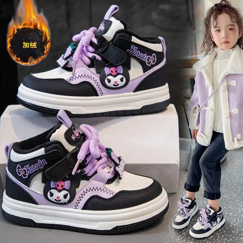 Sanrio Kuromi Girls Hot Selling Sneakers Anti-Slip Casual Shoes My Melody New Style Anime Sports Shoes High Top Kids Snow Boots by My Store