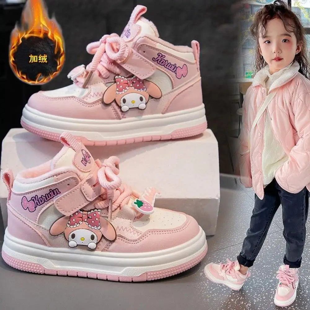 Sanrio Kuromi Girls Hot Selling Sneakers Anti-Slip Casual Shoes My Melody New Style Anime Sports Shoes High Top Kids Snow Boots by My Store