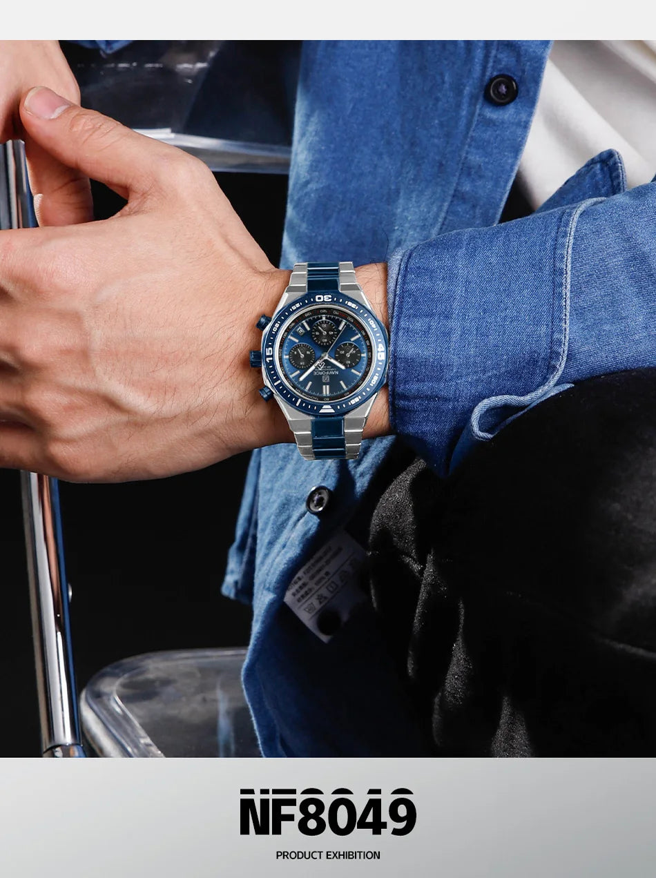 NAVIFORCE Fashion Watch For Men High Quality Luxury Stainless Steel Waterproof Classic Quartz Wristwatches Male Big Face Clock by My Store