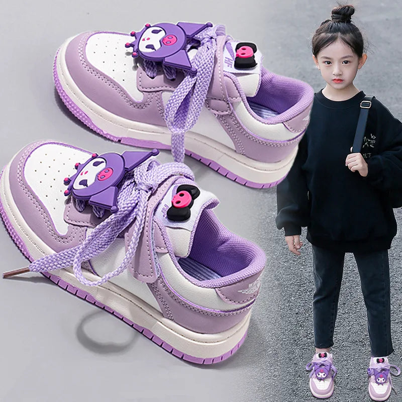 Sanrio Kuromi Children's Casual Shoes Girls Cute Cartoon Comfortable Board Shoes Breathable Non Slip Running Shoes Sneakers by My Store