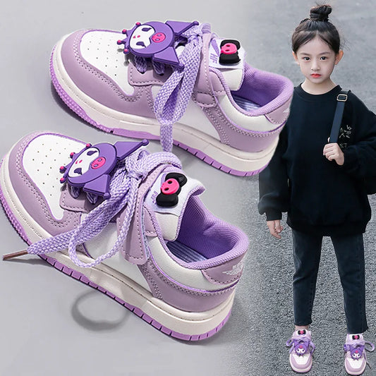 Sanrio Kuromi Children's Casual Shoes Girls Cute Cartoon Comfortable Board Shoes Breathable Non Slip Running Shoes Sneakers by My Store