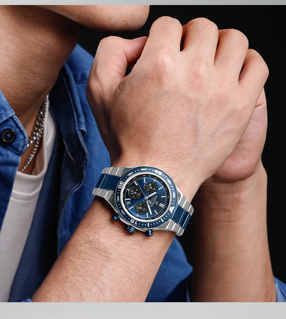 NAVIFORCE Fashion Watch For Men High Quality Luxury Stainless Steel Waterproof Classic Quartz Wristwatches Male Big Face Clock by My Store