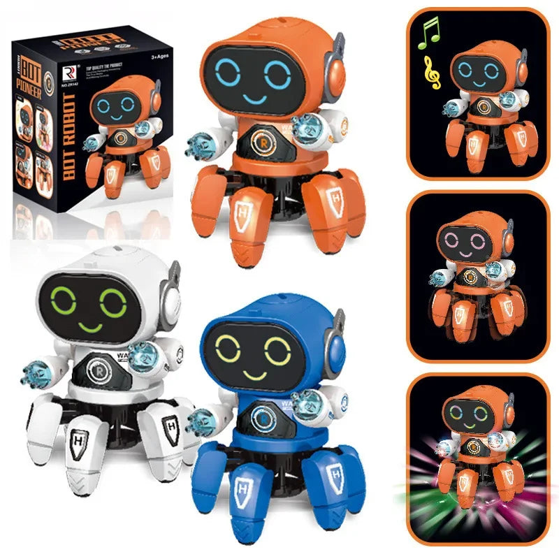 Kids Dance Robots Music LED 6 Claws Octopus Robot Birthday Gift Toys For Children Early Education Baby Toy Boys Girls by My Store