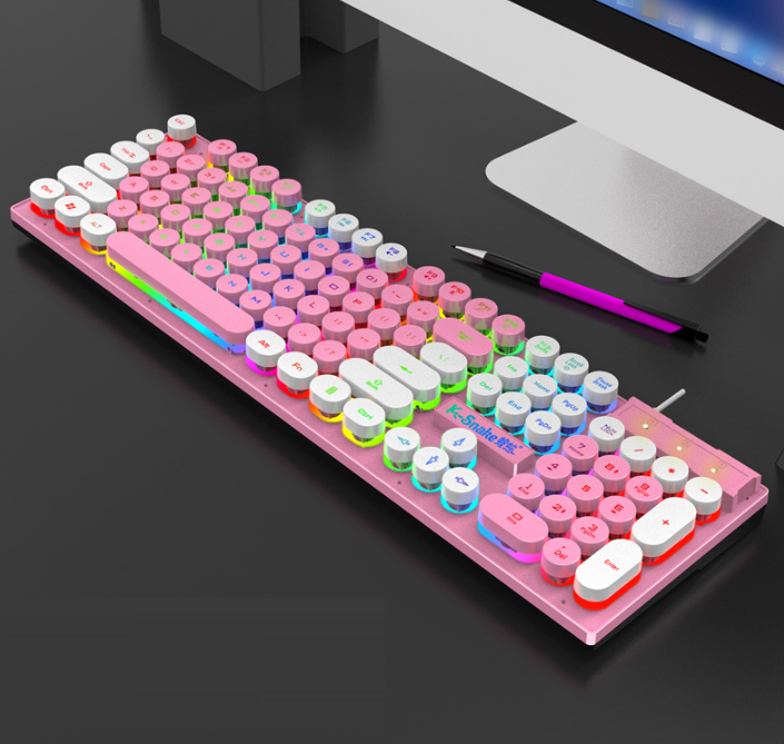 Viper K4 wired game color-blocking keyboard desktop computer accessories luminous manipulator feel wired backlit keyboard by My Store