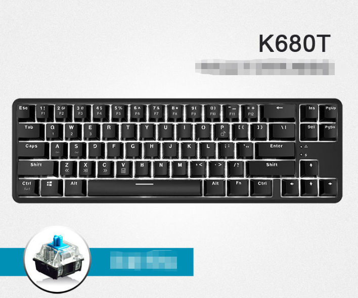 Black Jazz K680t Mini USB Wired Bluetooth Mechanical Keyboard Dual Mode Charging 68-Key Laptop Cross-Border by My Store