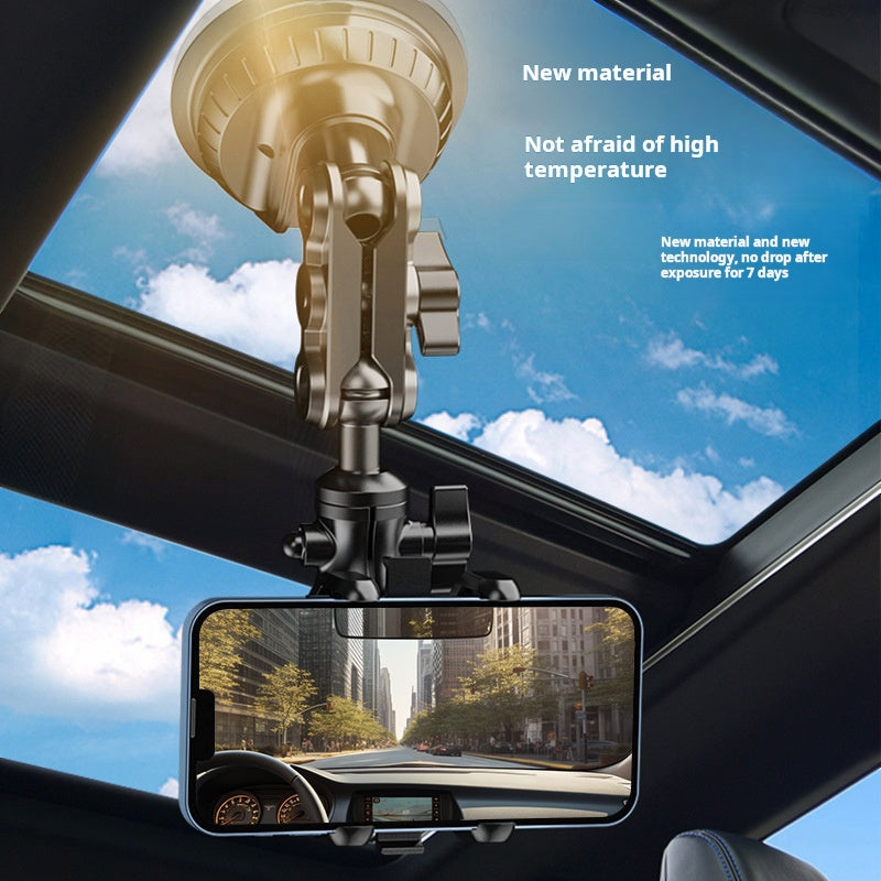 Car mobile phone holder for shooting car 2-in-1 powerful suction cup type multi-angle adjustment aluminum alloy clip bracket by My Store
