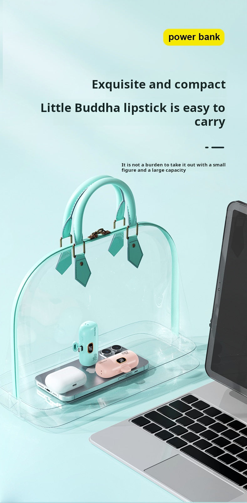 Cross-border KC wholesale capsule 5000mah power bank small portable digital display mobile power supply logo printing by My Store