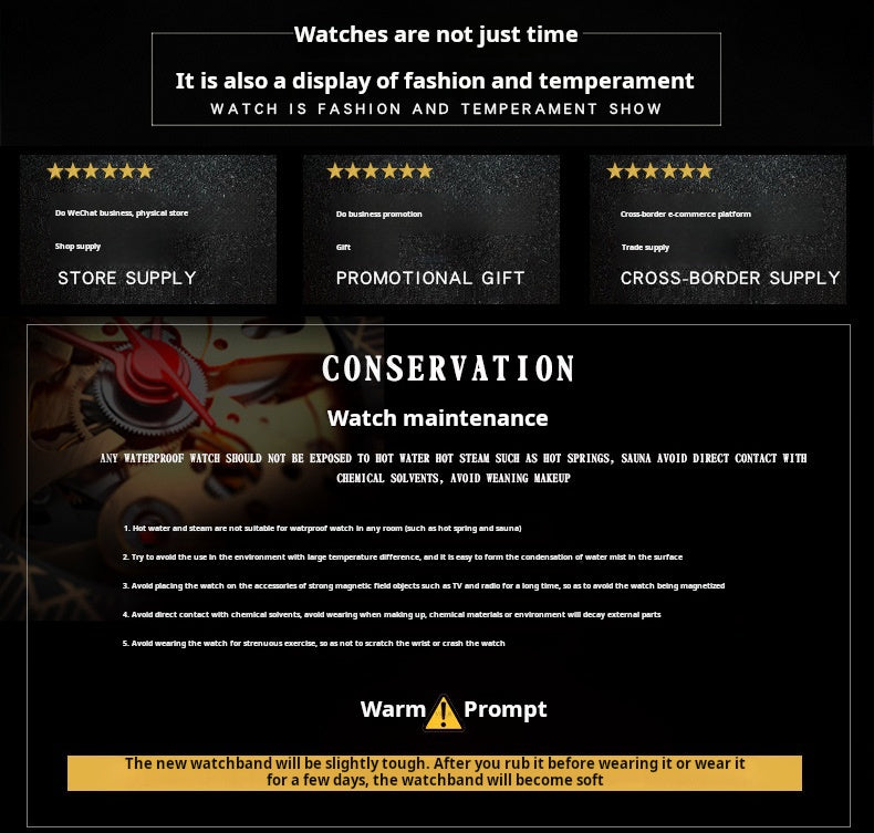 Wristwatch Bracelet Set High Value Watches Women's 5-Piece Set Stylish Quartz Watch Women's Watches