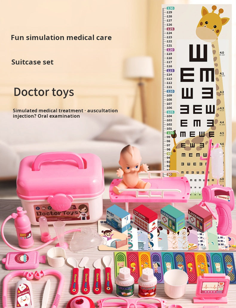 Kids Doctor Playset Tool Medical Box Boy Girl Play Home Nurse Injection Stethoscope Baby
