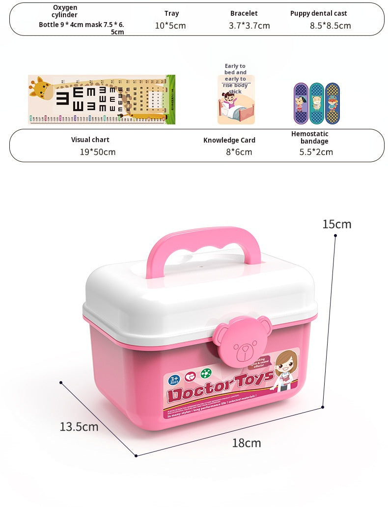 Kids Doctor Playset Tool Medical Box Boy Girl Play Home Nurse Injection Stethoscope Baby