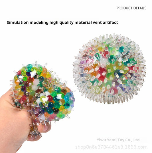 New Creative Stress Relief Vent Ball 7cm Burr Colored Beads Grape Ball Bubble Large Beads Pinching Fun Children's Adult Toys
