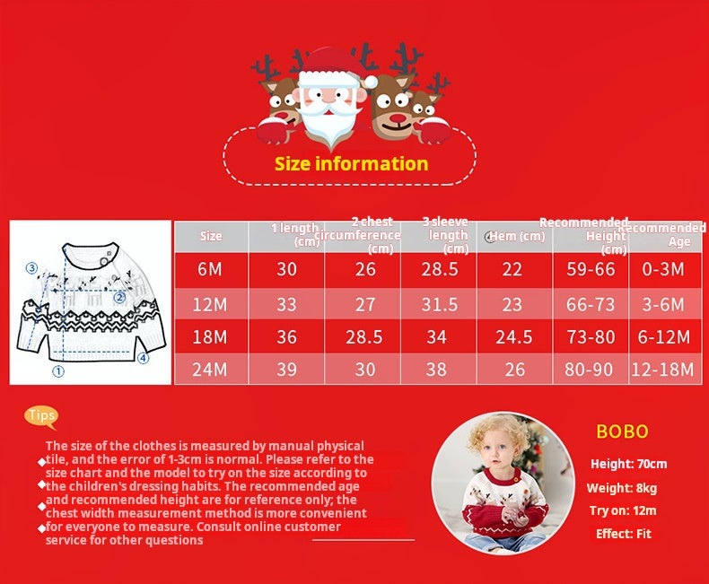 ins best-selling knitted cartoon Christmas elk sweater for boys and girls