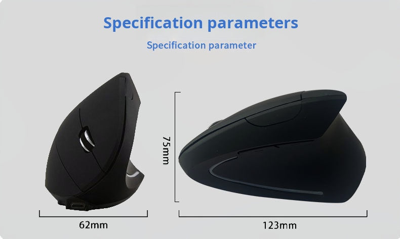 Spot Charging Vertical Wireless Mouse Cross Border Ergonomic Luminous Dual-mode Silent Photoelectric Bluetooth Mouse Wholesale