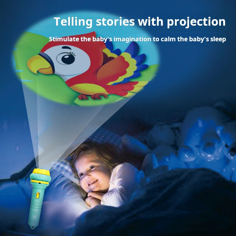 Cartoon children's projection flashlight, mini projector, baby early education toys, stalls, toys, gifts cross-border wholesale