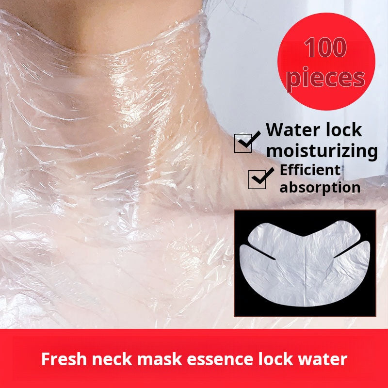 Disposable fresh-keeping neck mask sticker 100 pieces of beauty salon special plastic transparent mask sticker neck line mask paper