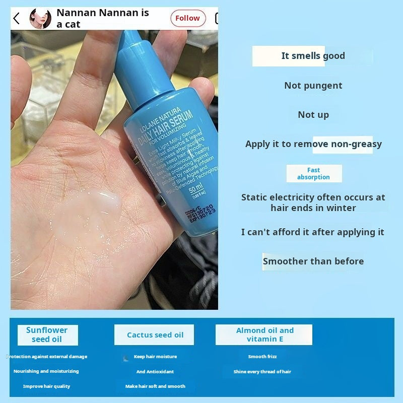 Thailand LOLANE Hair Care Essential Oil Leave-in Olive Oil Hyaluronic Acid Moisturizing Smooth and Portable to Improve Roughness 50ML